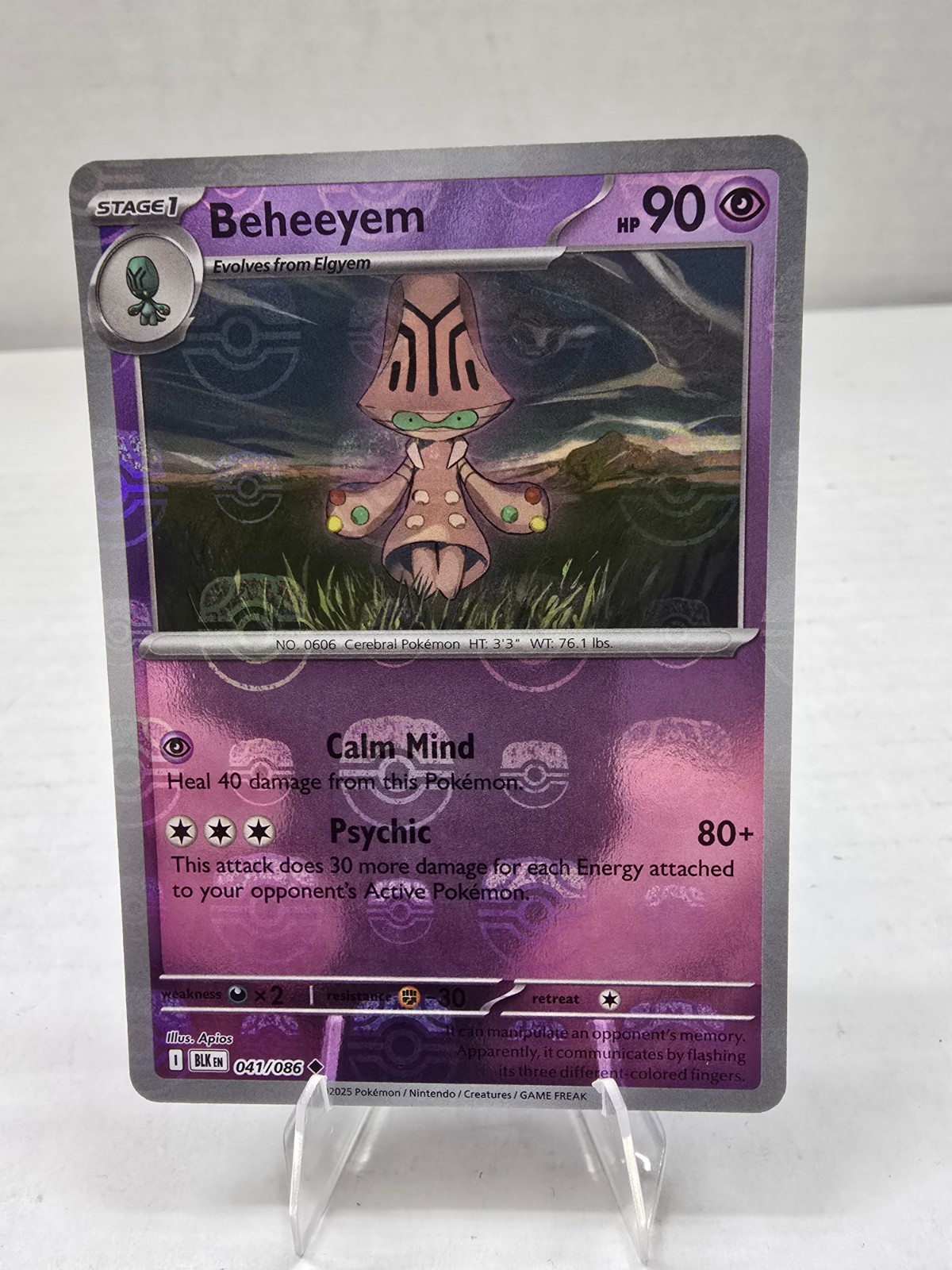 Pokémon Card TCG: Beheeyem (Master Ball Pattern) 041/086 SV: Black Bolt Holo NM