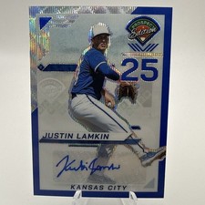 Panini 2025 Prospect Justin Lamkin Rookie Auto~BLUE HOLO #’d /75~KC~CLEAN🔥