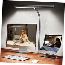 LED Desk Lamp for Office Home, Eye-Caring Desk Light with Standard Gray
