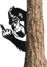 Sasquatch Peek Flip off Metal Sign Animal Bigfoot Middle Finger Plaques Cutout D