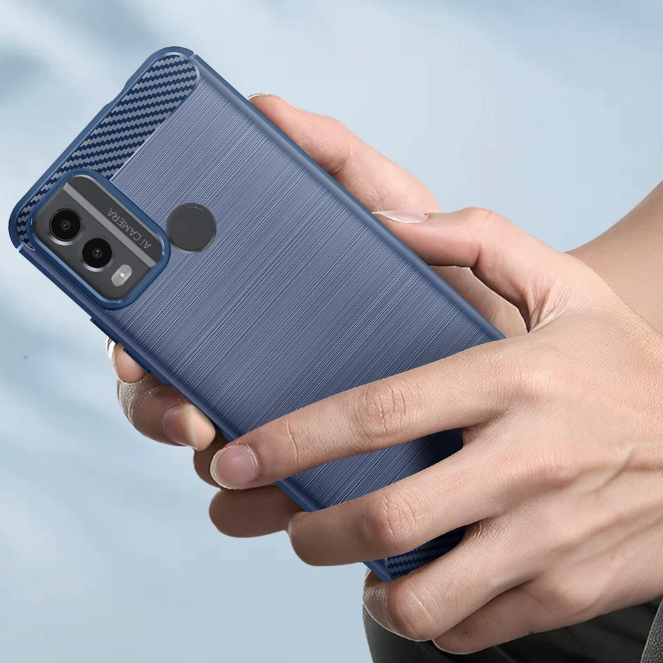 Avizar, Cover per Nokia C22 flessibile con effetto carbonio spazzolato - Immagine 4 di 4