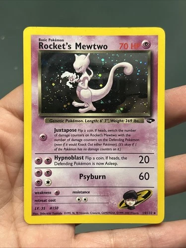 Pokemon TCG Rocket's Mewtwo 14/132 Gym Challenge 2000 Unlimited Holo Rare- LP