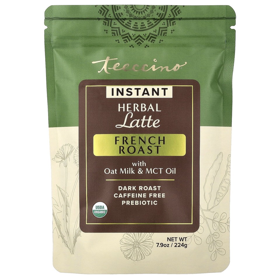Instant Herbal Latte, French Roast, Dark Roast, Caffeine Free, 7.9 oz (224 g)
