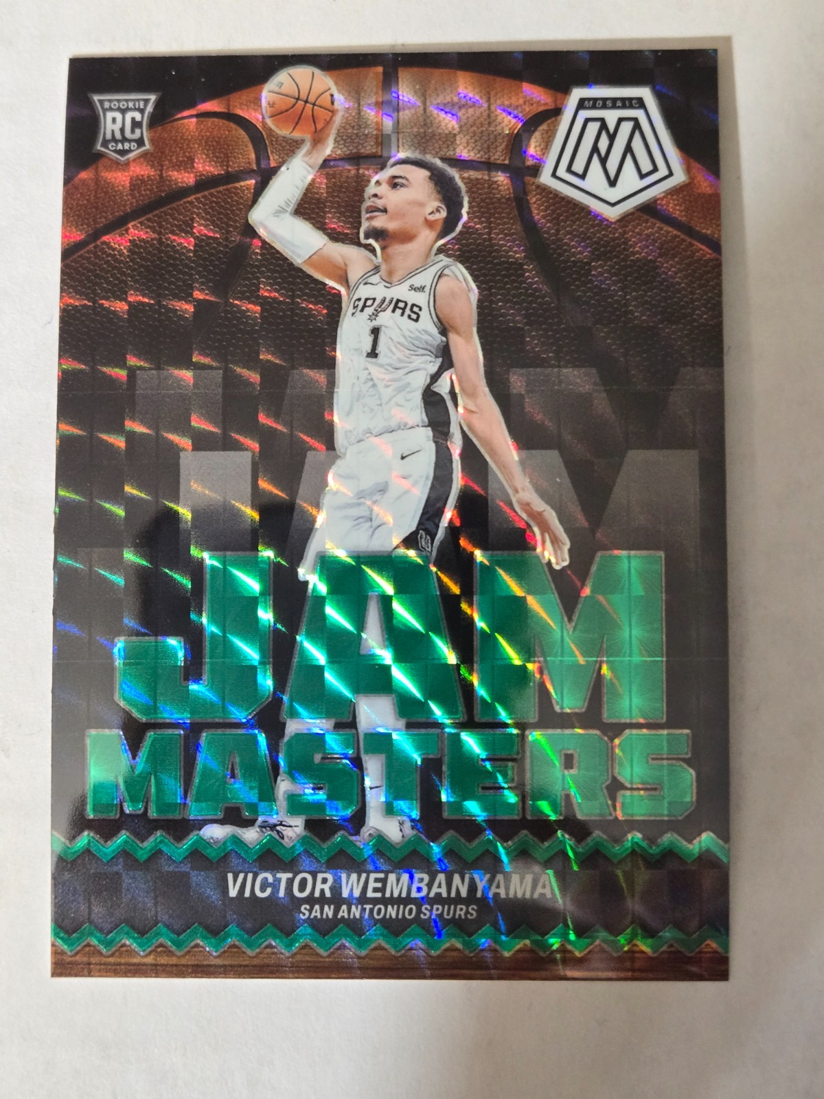 2023-24 Mosaic Victor Wembanyama Jam Masters Green Mosaic Prizm