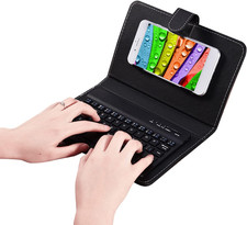Wireless Keyboard with Leather Case for Ios Android