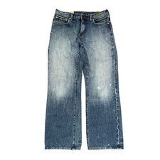 Gap 1969 Straight Fit Blue Jeans Mens 30W Distressed Denim Medium Wash