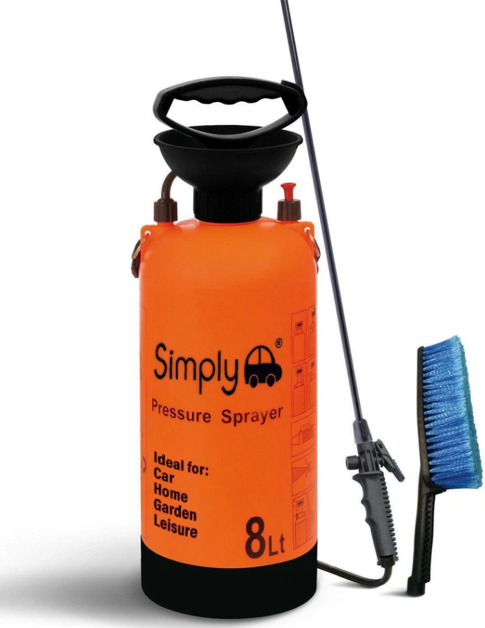 8L Portable Pressure Washer – Hand Pump Action Garden Power Sprayer Water Manual