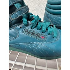 Reebok Freestyle Hi Sneakers Women 7 Teal Fair Vintage High Top Straps
