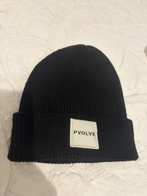 Black PVOLVE Logo Knit Black  Polyester/Acrylic Beanie Unisex Adults One Size