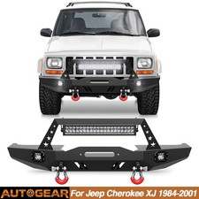 For 1984-2001 Jeep Cherokee Xj Steel Front Bumper Wled Lights Winch Plate For 1984-2001 Jeep Cherokee Xj Steel Front Bumper Wled Lights Winch Plate