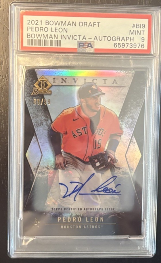 2021 Bowman Draft Invicta Pedro Leon Auto /99 PSA 9 MINT