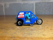 1973 Mattel Hot Wheels Rrrumblers Rip Code US Mail Motorcycle Light Blue Rider