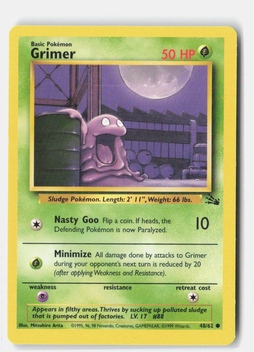Pokemon tcg Fossil Grimer Lightly played
