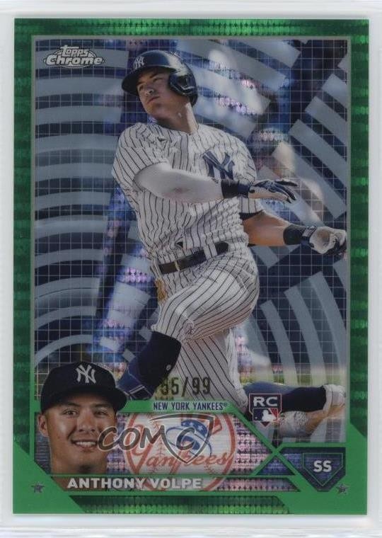 2023 Topps Chrome Green Sonar Refractor 55/99 Anthony Volpe #4 Rookie RC 4k8