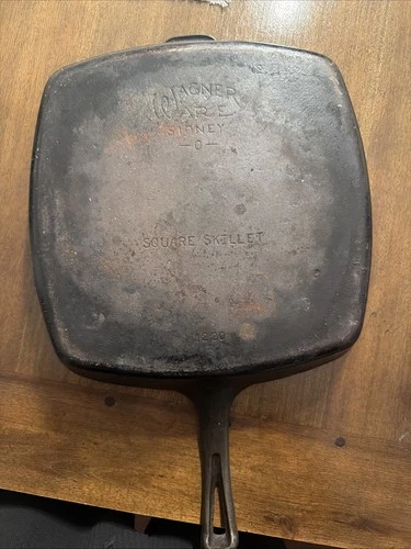 Vintage Wagner Ware Sidney O Square Cast Iron Skillet #1220 11"x11" Pre 1959