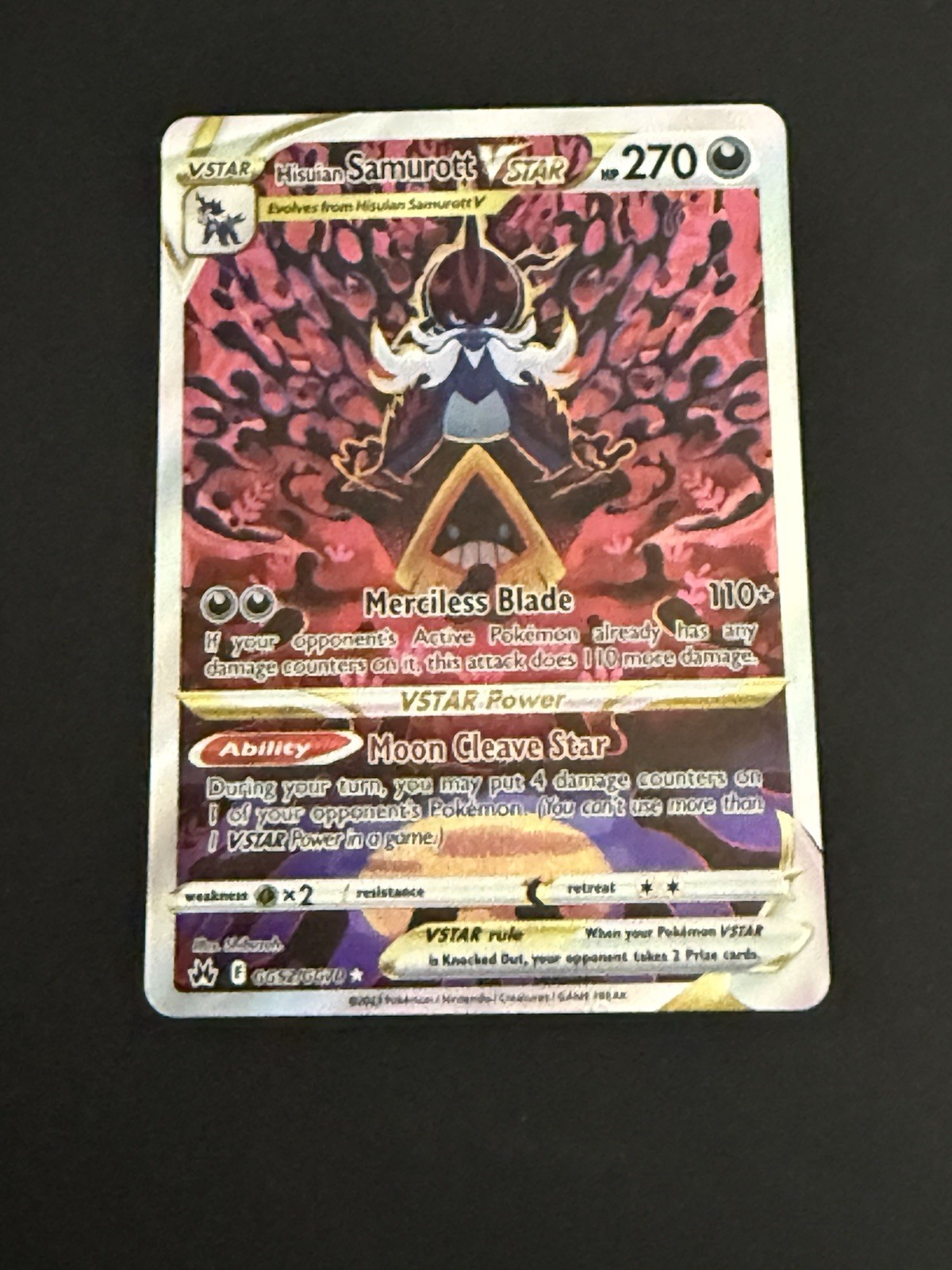 Hisuian Samurott VSTAR GG52/GG70 Crown Zenith: Galarian Gallery Pokémon TCG NM
