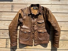 Double RL RRL Grigg  s Leather Jacket Size S