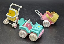 1987 Fisher Price Smooshees Cuddlers Stroller, Jeep Trailer Wagon
