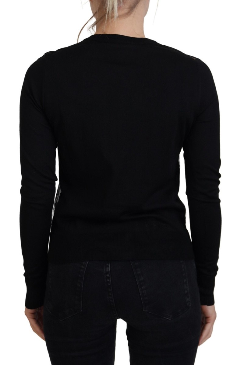 Cardigan DOLCE & GABBANA En Soie Et Dentelle Noir - Taille XS/IT38 - Neuf Avec étiquettes