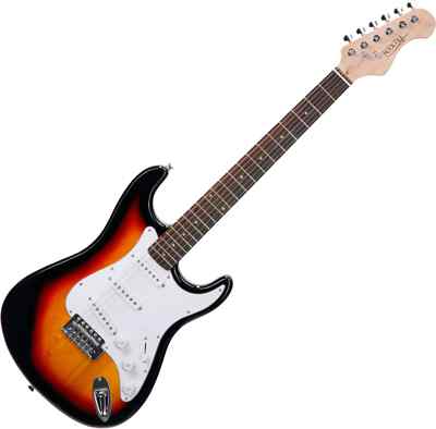 Rocktile Sphere E-Gitarre Single Coil Strat Design Saiten Kabel Tremolo Sunburst