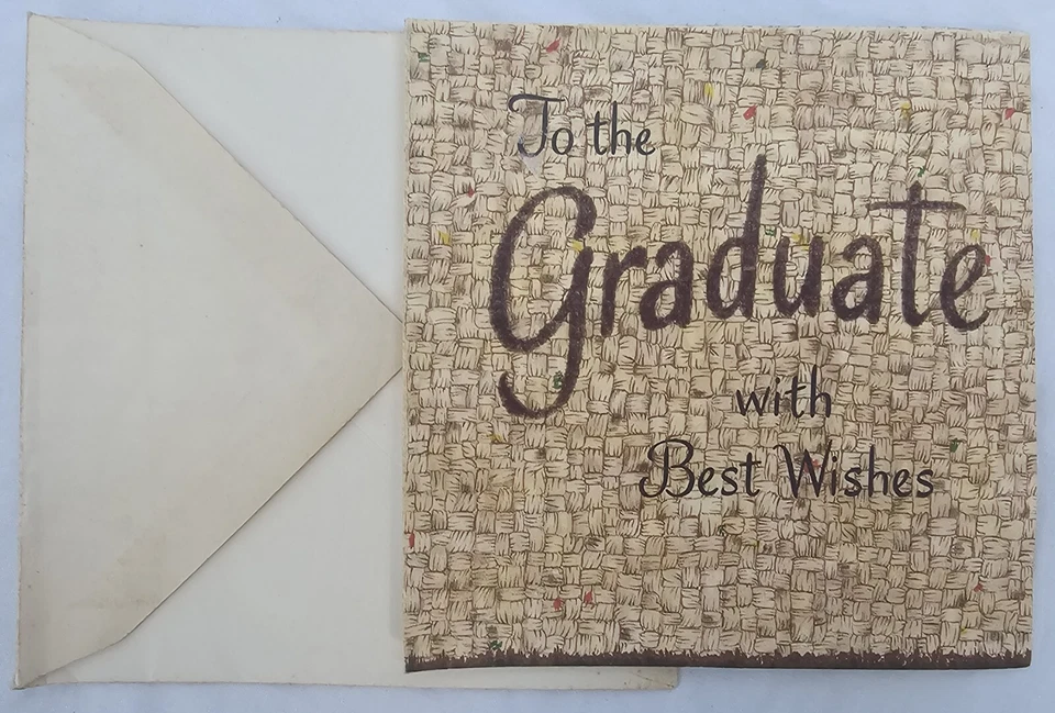 Vintage Unused Hall Bros Hallmark Greeting Card 1950's Congratulations Graduate - Image 2 of 4