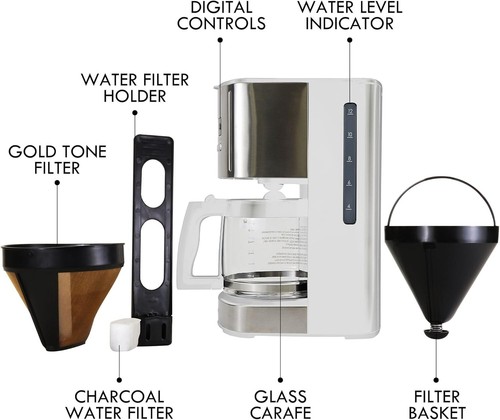 Koolatron Kenmore Programmable 1.8L Filter Coffee Machines 12-Cup Drip Coffee - Picture 3 of 8