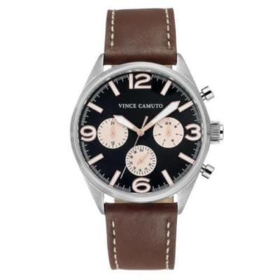 Vince Camuto Mens Watch VC/1102BKBN Black Dial Brown