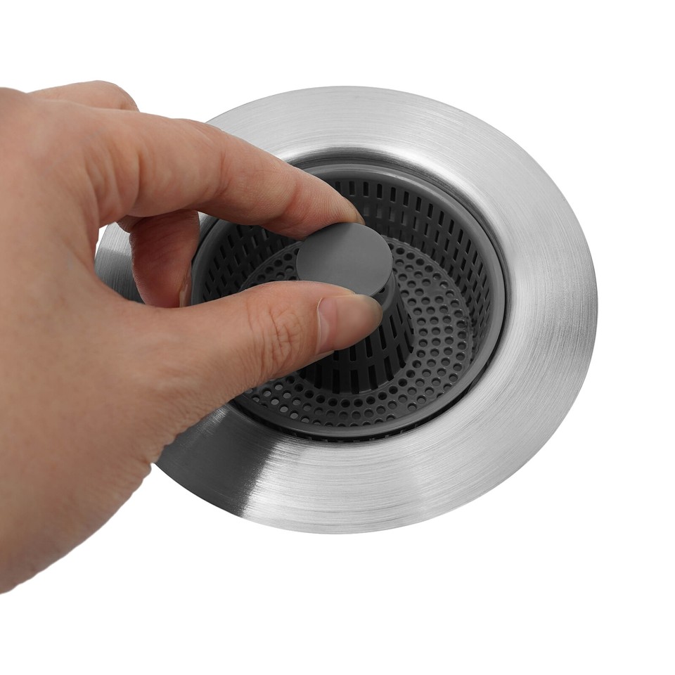 Kitchen Basket. Sign 2PCS Silver Kitchen Sink Drain Strainer Pop Up Sink Stopper Strainer ...