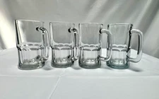 4 Anchor Hocking Vintage High Ball/IcedTea/Float/Beer Handle Glasses 6 1/8" Tall