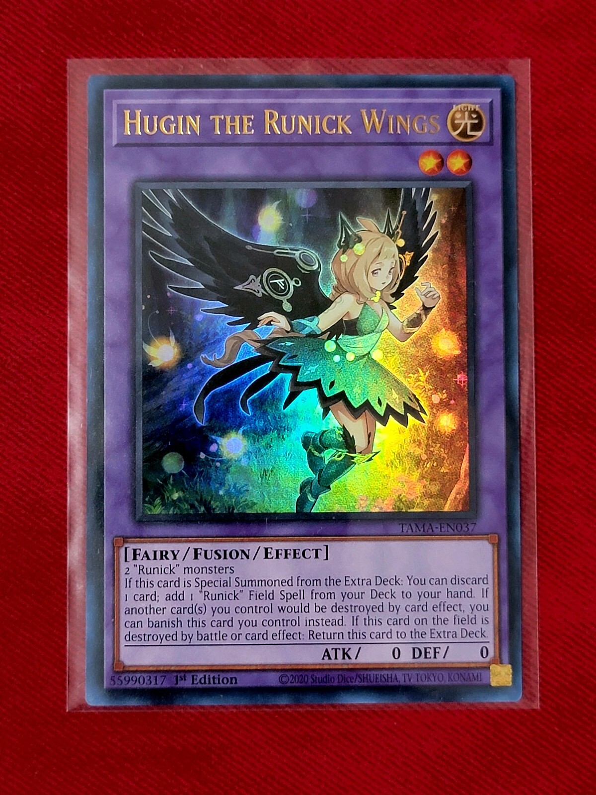 YuGiOh! TCG Hugin the Runick Wings Tactical Masters TAMAEN037 1st