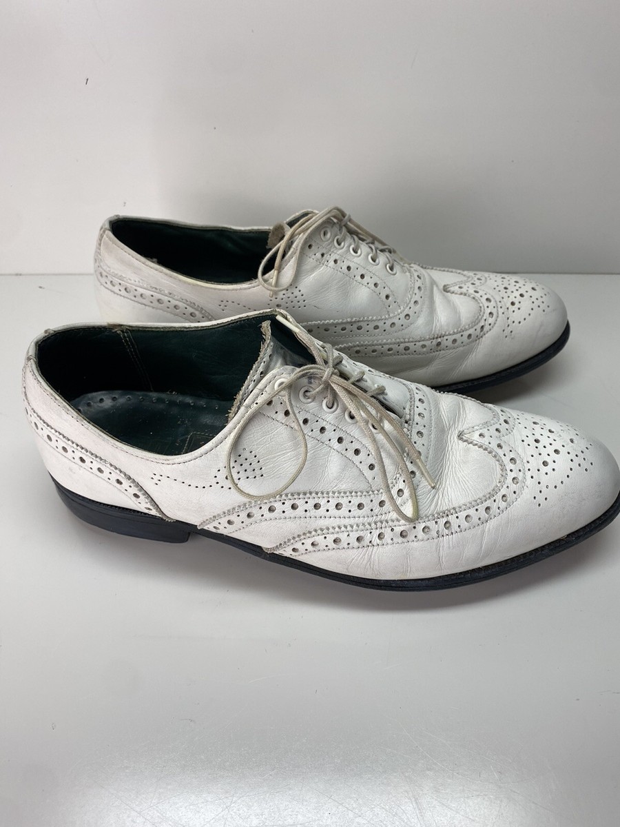 Dexter White Wingtip Oxfords Leather Shoes Dexter Leather Vintage Wing Tip Dress Shoes Oxford Made In  main image 3