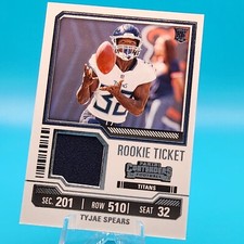 Tyjae Spears 2023 Contenders Football Rookie Ticket Patch #TS36 RC Variation