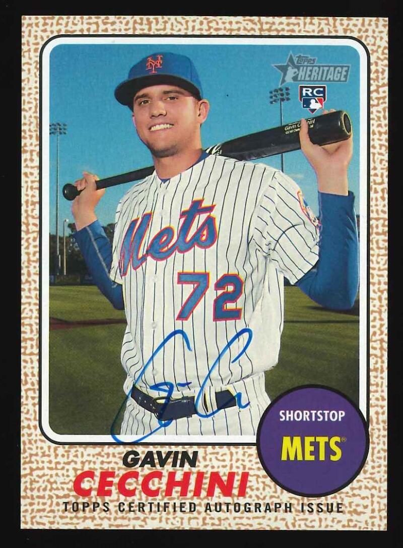 Gavin Cecchini #GC Baseball Cards 2017 Topps Heritage Real One Autographs trading card — raw and PSA graded price guide