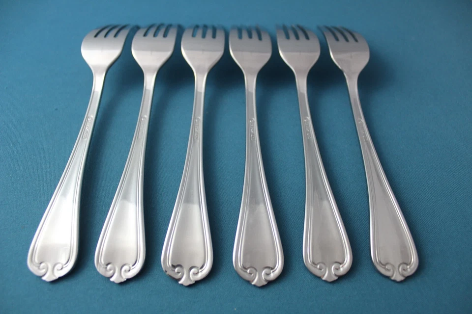 6 обеденных вилок Lenox BUTLERS GOURMET 18/10 Plume China 8 1/8 дюйма - Изображение 4 из 4