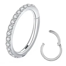 Surgical Steel Nose Ring Ear Lip Rings Hinged Clicker Rings Hoops 20G 18G 16G