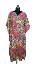 Indian Vintage 100% Cotton Long Beach Maxi Kaftan Dress One Size Caftan Kimono