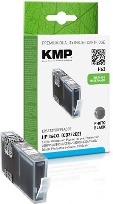 KMP H63 photo-schwarz Tintenpatrone ersetzt HP Photosmart Plus HP 364XL (CB332EE
