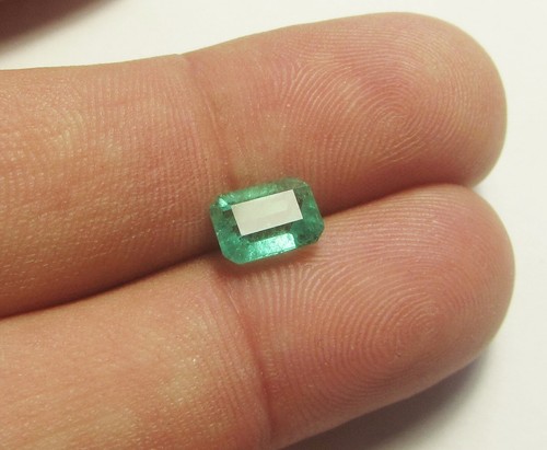 798- ct 1,34 BELLO SMERALDO OTTAGONALE NATURALE I2 mm 7,6 NOVA ERA BRASILE - Foto 10 di 11