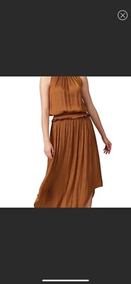 ramy brook brown dress Ramy Brook Mariam Smocked Waist Midi Dress in Coffee Dot main image 1