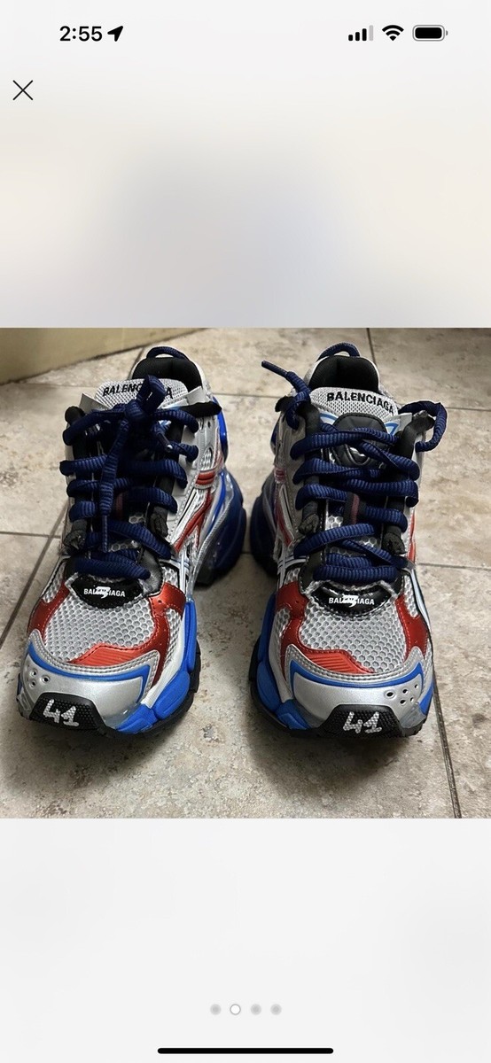 Size 8 - Balenciaga Runner Sneaker Grey Red Blue | eBay