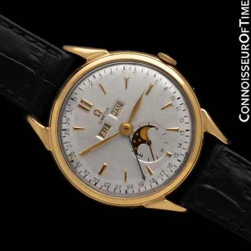1947 OMEGA COSMIC Large Vintage Triple Date Moon Phase Watch