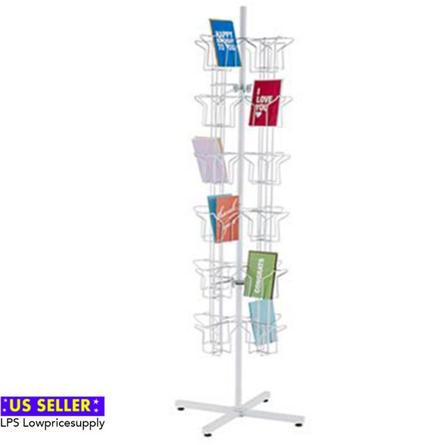 Retail (48) 5 3/8" Pocket Greeting Card Holder Spinner Display Rack