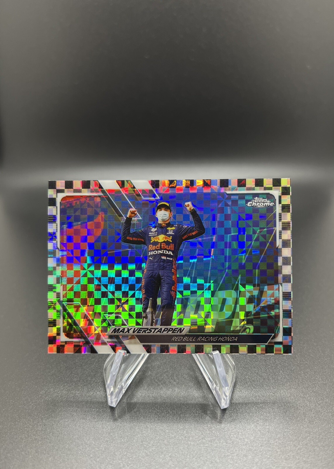 MAX VERSTAPPEN 2021 TOPPS CHROME F1 CHECKERBOARD CHECKER FLAG REFRACTOR #48!!!