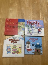 Lot Of 4 Christmas Board Books. Featured are The Story Of Christmas, The Cudd  ..