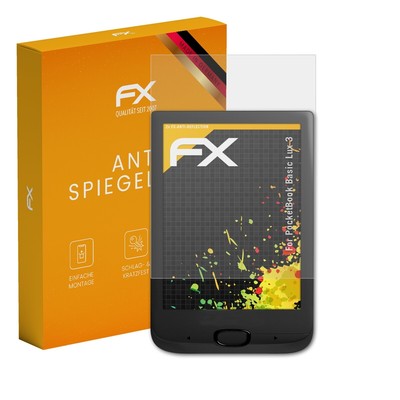 atFoliX 2x Displayfolie für PocketBook Basic Lux 3 Schutzfolie matt&stoßfest