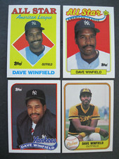 4 Baseball Cards of Dave Winfield of the New York Yankees & San Diego Padres