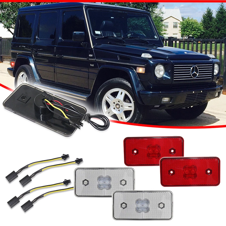 For 02-14 Benz W463 G-Class G500 G550 G55 Front & Rear LED Side Marker Light 4PC - Image 3 of 4