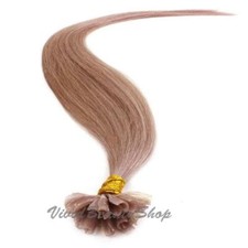 100 Pearl Blonde Pre Glue Bond U Nail Tip Keratin Fusion Human Hair Extensions