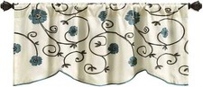 Lush Decor Royal Garden Window Curtain Valance Embroidered 18  x 42  