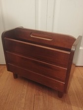 Walnut Mid Century Magazine Rack / Magazine Stand Record/Music Sheets Holder